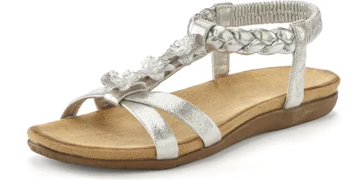 LASCANA Sommerschuh Sandale Sandalette - Wanderschuhe mit Schmucksteinchen und elastischem Riemchen, perfekt für sommerliche Ausflüge und bequemes Tragen.