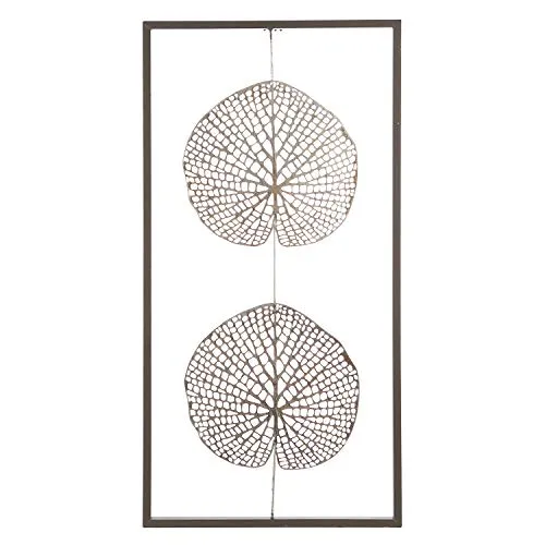 Casablanca Wand-Deko aus Metall mit 2 antik-silberfarbenen Blättern - Wandskulpturen in 3D-Optik, handgefertigt und einzigartig. Ideal für stilvolle Akzente in Ihrem Wohnraum.