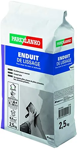 ParexGroup Glättputz 2,5 kg, Weiß, Acryl, Glättungsputz, Glättung, beschichtet, leicht, Gips, Holz, Karton, Putz, nicht wasserfest, Streifens, 1 Stück