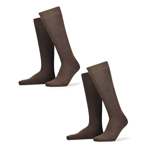 Hudson Herren Kniestrümpfe Only 2-Pack – Komfort & Wärme - Praktischer 2-Pack mit druckfreiem Komfortbund und verstärkten Spitzen. Ideal für kalte Tage, aus 75% warmer Schurwolle für angenehme Wärme und Tragekomfort.