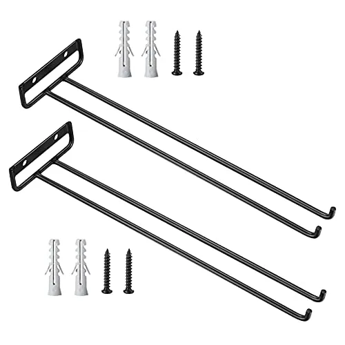 SZJYG 2 Stück Metall Weinglashalter, Gläserhalterung, Weinglasregal Hängend Wand Weingläser Halter Aufhängen, Gläserschiene Halter für Bar Küche Schrank