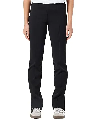 Noisy may Damen Elegante Stoffhose mit Schlitzen High Waist Tapered Leg Pants Stretch Trousers NMJASA, Farben:Schwarz-2, Größe:XS / 32L, Z-Länge:L32