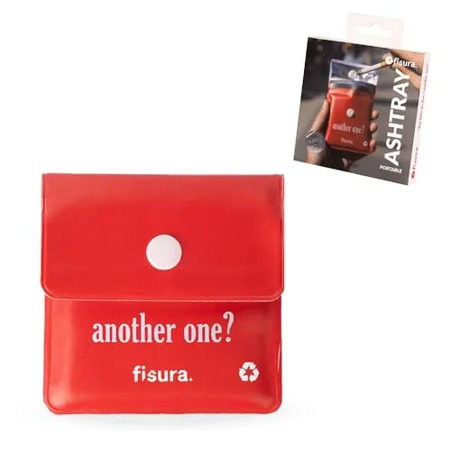Fisura – Taschenaschenbecher „You light my fire“. Praktisches Accessoire für Auto, unterwegs oder im Freien. Kompakter, wiederverwendbarer Aschebeutel. 8 x 8 cm.