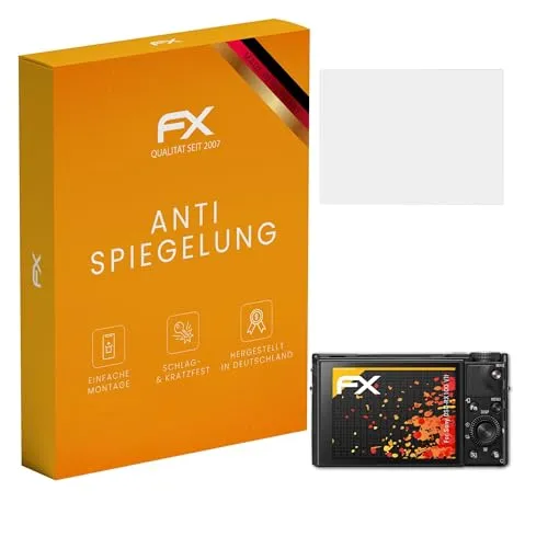 atFoliX Displayfolie kompatibel mit Sony DSC-RX100 VII Schutzfolie, entspiegelnde und stoßdämpfende FX Folie (3X)