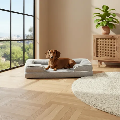 belviona Memoryfoam Hundebett 89x63 cm – orthopädisch & wasserabweisend - Ergonomisches Hundebett mit Memoryfoam für optimalen Liegekomfort. Pflegeleichter, abnehmbarer Bezug und rutschfeste Unterseite sorgen für Sicherheit und Langlebigkeit. Ideal für sensible Tiere.