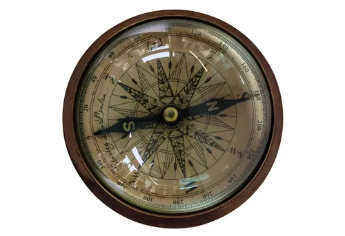 aubaho Maritimer Kompass aus Messing und Glas im Antik-Stil