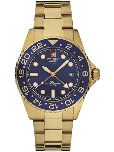 Swiss Alpine Military Herren-Armbanduhr 1115SAM - Elegante Armbanduhr mit Datumsanzeige, robustem Edelstahlarmband und blauem Zifferblatt - ideal für stilbewusste Herren.