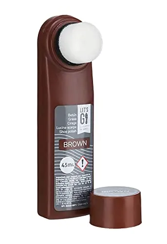 SCHUH POLITUR 45ml Schwamm flüssig Schuhpflege Schuhcreme Schuhputz Creme (Braun - 91)
