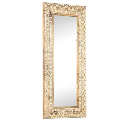 furnicato Wandspiegel Spiegel Handgeschnitzt 110x50x2,6 cm Massivholz (1-St)