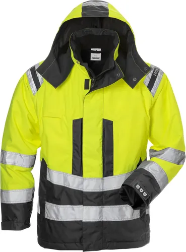 HI-VIS Airtech Damen Winterjacke 2XL gelb/schwarz - Arbeits- & Schutzkleidung, atmungsaktiv, wind- und wasserdicht mit reflektierenden Details für optimale Sichtbarkeit und Sicherheit bei der Arbeit.