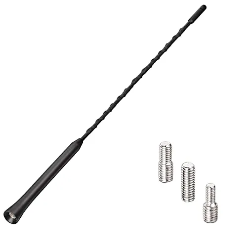 A45S Bolwins 42cm Auto Dachantenne mit Verstärker, FM/DAB Radioantenne für optimierten Empfang, M4/M5/M6 Adapter inklusive, Universell kompatibel mit PKW, SUV, Wohnmobil, Schwarz, 16V