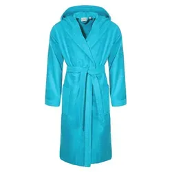 CLASS HOME COLLECTION Unisex-Bademantel mit Kapuze – 100% Baumwolle in Türkis, Größe M