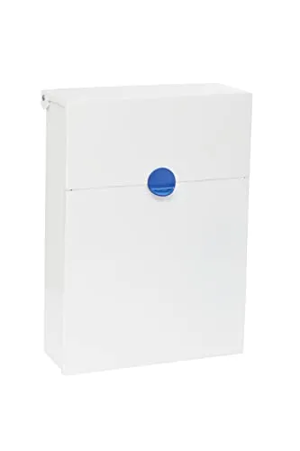 ARREGUI Tondo M E6731-BLU - Personalisierbarer Wandbriefkasten - Wandbriefkasten aus verzinktem Stahl, ideal für DIN A4 Post, mit Schutzklappe und verstecktem Schloss. Wetterfest und langlebig, inklusive Hausnummernaufkleber für individuelle Gestaltung.