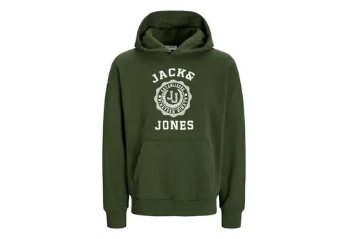 JACK & JONES Herren Hoodie JJVICTO - Kombu Green, M - Kapuzenpullover für Herren mit halber Känguru-Tasche und stylischem Mesh-Futter in der Kapuze für zusätzlichen Komfort und modischen Look.