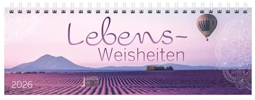 Tischquerkalender Trend Lebensweisheiten 2026 - Kalender für Lebenshilfe & Entspannung mit inspirierenden Lebensweisheiten, ideal für gute Laune am Schreibtisch und Platz für persönliche Notizen.