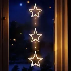 LED Weihnachtsdeko für Außen 3 Sterne mit Timer