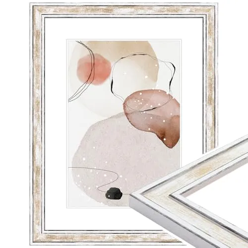 WANDStyle Bilderrahmen 13x18 Gold, Vintage Bilderrahmen Holz, hochwertiger Holzbilderrahmen, Posterrahmen zum Aufhängen und Aufstellen, Rahmen 18x13 cm, Fotorahmen H460 - Made in Germany