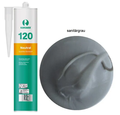 Ramsauer Dichtstoff Ramsauer 120 Neutral Silikon Dichtstoff 310ml Kartusche, gebrauchsfertig, UV- und witterungsbeständig, anstrichverträglich