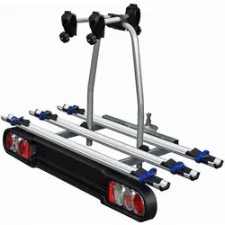 RACE 3 Heckträger für 3 Räder - abschließbar & klappbar - Fahrradträger für Anhängerkupplung, transportiert bis zu 3 Fahrräder. Mit Quick-Stop-Mechanismus für einfachen Zugriff auf den Kofferraum und aus hochwertigem Aluminium für eine leichte Montage.