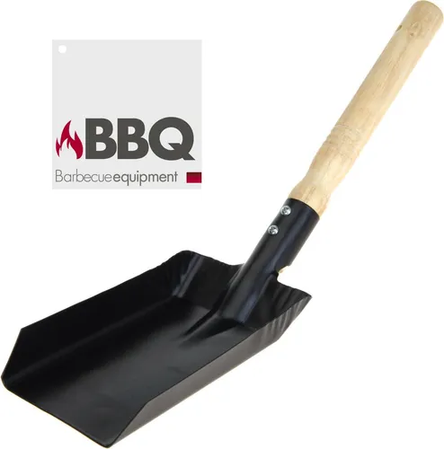 Schaufel für Grillglut, Metall/Holz, 37x9,5 cm, schwarz/braun