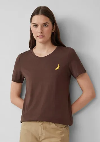 s.Oliver Kurzarmshirt T-Shirt Jersey-T-Shirt mit Stickerei