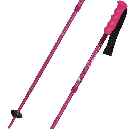 Komperdell Smash Pink Skistöcke - Verstellbare Kinder-Skistöcke in leuchtendem Pink, ideal für Wachstumsschübe. Robuste Bauweise und 3 Jahre Reparaturservice sorgen für Sicherheit und Spaß auf der Piste!