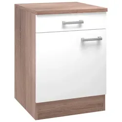 Küchenunterschrank Lexa Weiss/Eiche