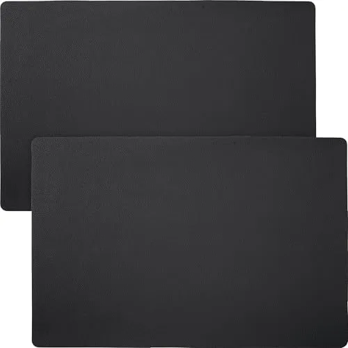 Erwin Müller Tischset, Teller-Untersetzer Lagoa im 2er-Pack in Lederoptik schwarz Größe 30x45 cm - Schutz vor Flecken und Kratzern