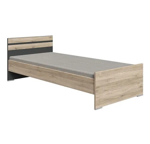 Lomadox Bettgestell CANTON-43, Eiche Nb. mit graphit, Liegefläche 90x200 cm