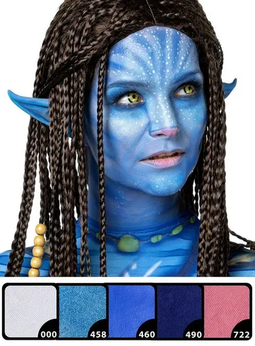 Maskworld Theaterschminke Stammeskrieger Make-Up Set blau - Theaterschminke für eindrucksvolles Stammeskrieger Make-up, hautverträglich und wischfest. Ideal für Fasching und Halloween, leicht abwaschbar mit Wasser.