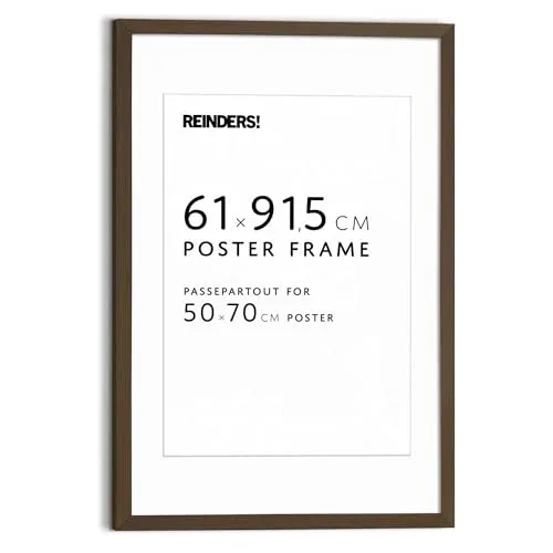 REINDERS Bilderrahmen Poster 61x91,5cm, mit Passe-partout 50x70cm Walnuß