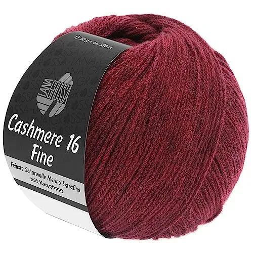 LANA GROSSA Cashmere 16 Fine | Aus Kaschmir- und Merinowolle | Handstrickgarn aus 80% Schurwolle (Merino extrafine), 10% Kaschmir & Polyamid | 50g Wolle zum Stricken & Häkeln | 320m Garn FB 11