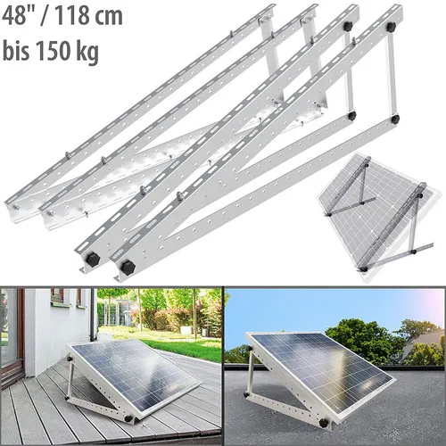 revolt 2er-Set Verstellbare Aluminium-Solarpanel-Halterung, 48