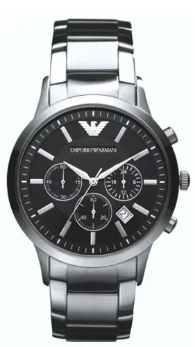 Emporio Armani AR2434 Uhr - Elegante Armbanduhr für Unisex, mit glänzendem Edelstahlgehäuse und 50 m Wasserdichtigkeit, ideal für formelle Anlässe.