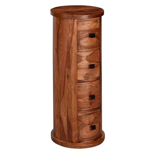 FineBuy Design Sideboard aus Sheesham Massivholz, 35 cm - Kommode & Sideboard aus hochwertigem Sheesham Massivholz, ideal für jeden Raum und bietet stilvollen Stauraum mit praktischen Schubladen.