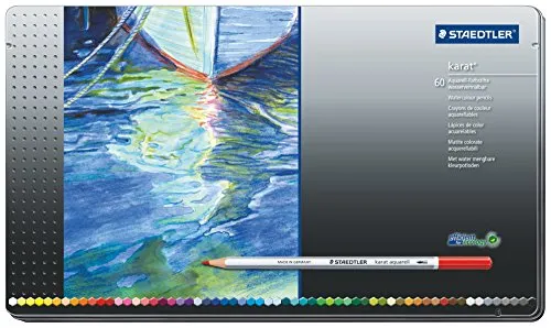 Staedtler Karat Aquarell Premium Watercolor Pencils, Set of 60 Colors (125M60) by Staedtler