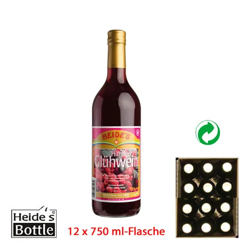 Glühwein Himbeere 9,5% Alc., 12 x 750 ml-Flasche ohne Pfand