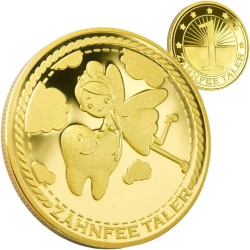 Zahnfee Taler Goldmünze – Magisches Andenken für Kinder für Zahndose Milchzähne