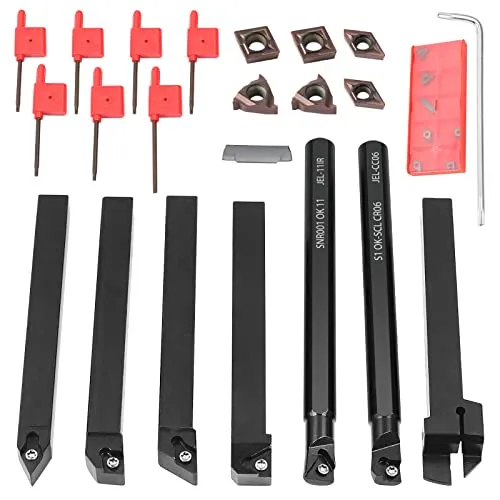 MIRTHBUY 10 x 10 mm Schaft, Drehmaschine, Bohrstange, Hartmetalleinsätze, Drehwerkzeughalter-Set mit Hartmetalleinsätzen