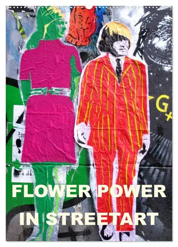 Zwayne/Steckandose Flower Power Kalender 2025 - Entdecken Sie die 60er Jahre Flower Power in Street Art mit diesem einzigartigen Kalender. 14 Seiten voller kreativer Inspiration für Kunstliebhaber und Street Art Fans.