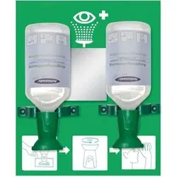 Augenspülstation Double für 2x 500ml – Erste Hilfe für Ihre Augen - Schnelle Hilfe bei Augenverletzungen: Die Augenspülstation Double ermöglicht eine sofortige und einfache Anwendung. Mit Wandmontage und zwei Flaschen immer griffbereit. Ideal für den professionellen Einsatz.