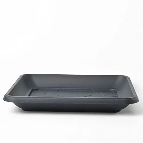 KAGM Untersetzer für Blumenkübel Blumentof Pflanztopf quadratisch Kunststoff anthrazit 27 cm Pflanzenuntersetzer Blumenuntersetzer