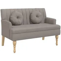 vidaXL Sitzbank mit Rückenlehne und Kissen - Sitzbänke & -truhen, elegante und bequeme Polsterbank mit strapazierfähigem Stoff und stabilen Holzbeinen für ein stilvolles Zuhause oder Büro