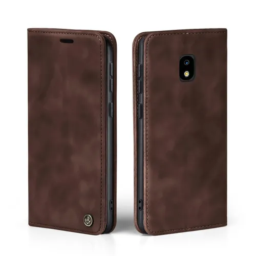Handy Hülle für Samsung Galaxy J5 2017 Klapp Magnet Smartphone Cover Case Braun