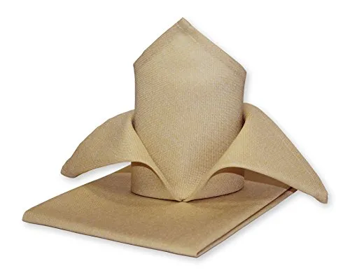 Haus und Deko Stoffservietten 4er Pack Struktur Leinen-Optik bügelfrei 50x50 cm Servietten #1239 (beige Natur)