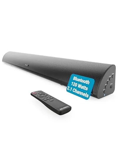 MAJORITY Snowdon Soundbar für TV | 120W 2.1 Lautsprecher mit Subwoofer - Soundbar für Fernseher mit 120W Leistung und integriertem Subwoofer für beeindruckenden Klang. Kabelloses Bluetooth-Streaming und elegantes Design, perfekt für Ihr Zuhause.