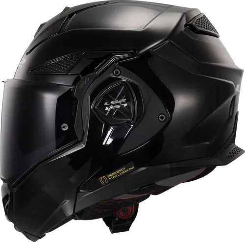 LS2 FF901 Advant X Solid Klapphelm, schwarz, Größe L – Sicherheit trifft Komfort - Motorradhelm mit 180° rotierendem Kinnbügel und kratzfestem Visier. Ideal für Männer, die Wert auf Sicherheit und Komfort legen.