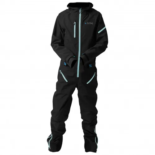 dirtlej dirtsuit core edition blacklabel - Matschoverall für Mountainbiker Herren, zip-off-Hose (Größe S) - Lange Radsport-Hosen für Herren, ideal für Winterfahrten mit 18.000 mm Wassersäule und abnehmbaren Beinen für flexible Einsatzmöglichkeiten.