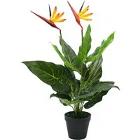 vidaXL Kunstpflanze Strelitzia Reginae, Höhe 66 cm - Künstliche Pflanzen, pflegeleichte Strelitzia Reginae mit naturgetreuen Blättern und Blüten, ideal für Innenräume wie Zuhause oder Büros.