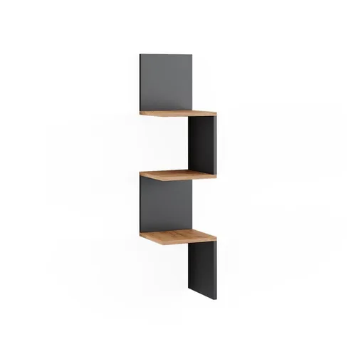 Vicco Eckregal Paolo, Anthrazit/Goldkraft Eiche in grau von Vicco